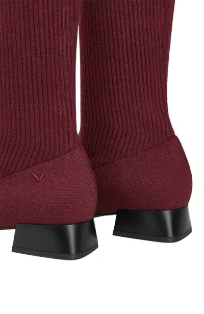 Vivaia Tara Pro Square-toe Water Repellent Wool Knee-high Boots In Burgundy