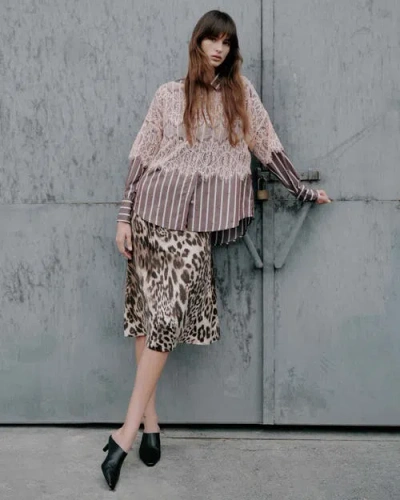 Theo The Label Danae Leopard Print Ruched Skirt In Animal Print