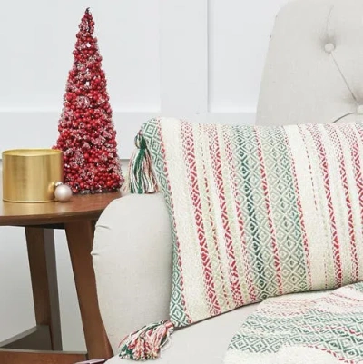 C & F Home C&f Home Cozy Nordic Christmas Red & Green Accent Pillow, 14" X 22" In Multi