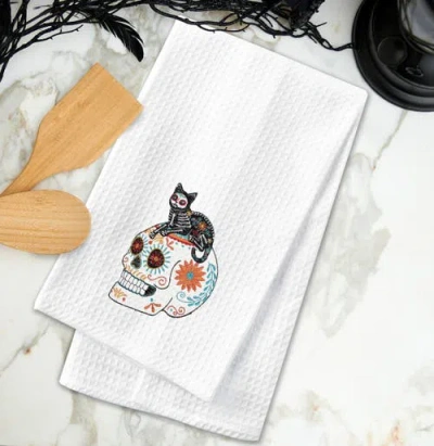 C & F Home C&f Home Feline Cat Sugar Colorful Waffle Weave Dishtowel In Multi