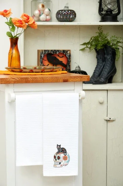 C & F Home C&f Home Feline Cat Sugar Colorful Waffle Weave Dishtowel In Multi