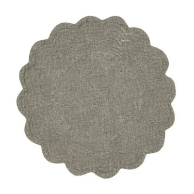 C & F Home C&f Home Henderson Hideaway Round Woven Reversible Rustic Winter Wilderness Placemats Set Of 6, 17" In Gray