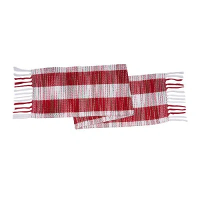 C & F Home C&f Home Christmas Woven Mã©lange Table Runner 14" X 72" In Red