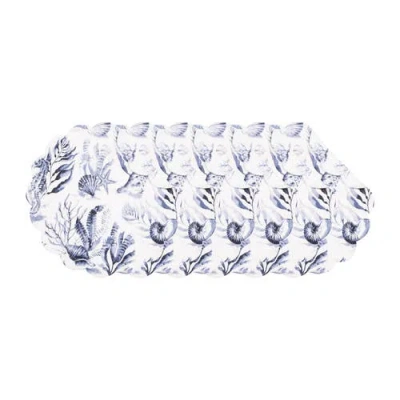 C & F Home C&f Home Midnight Lagoon Round Placemats Set Of 6, 17" Decor In Blue