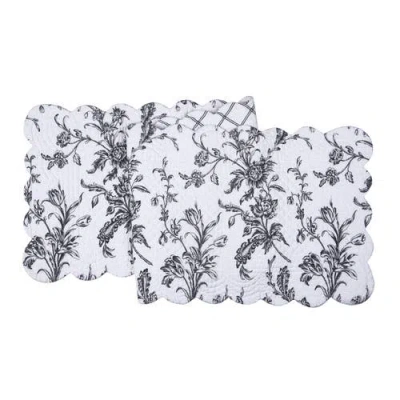 C & F Home C&f Home Bleighton Black Table Runner 14" X 51" In Gray