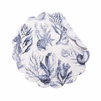 C & F Home C&f Home Midnight Lagoon Round Placemats Set Of 6, 17" Decor In Blue