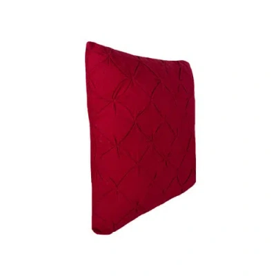 C & F Home C&f Home Solid Color Diamond Tuck Cotton Decorative Throw Pillow With Insert In Red