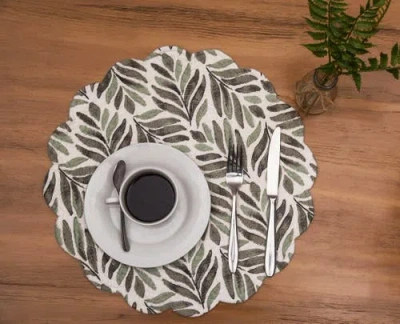 C & F Home C&f Home Blair Round Placemats Set Of 6, 17" Decor In Green