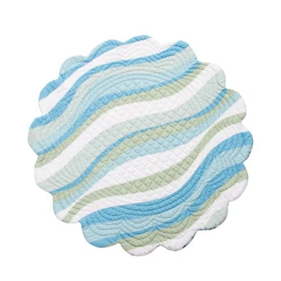 C & F Home C&f Home Sea Turtle Cove Round Placemats Set Of 6, 17" Decor In Blue