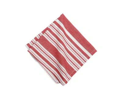 C & F Home C&f Home Warner Scarlet Woven Reversible Napkin Set Of 6 In Red