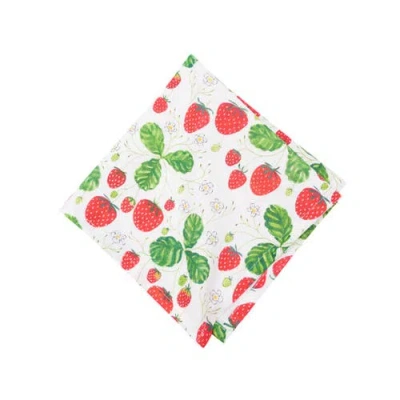 C & F Home C&f Home Strawberry Patch & Plaid Napkin Set Of 6 In Multi