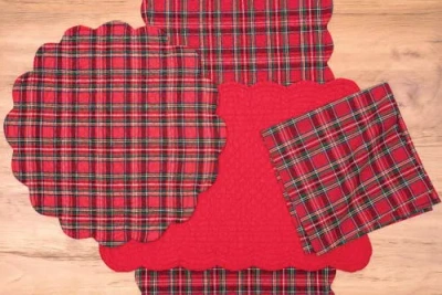 C & F Home C&f Home Red Plaid Table Runner 14" X 51" In Red