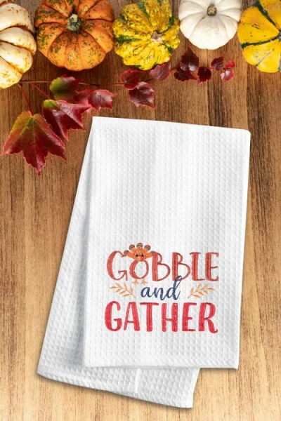 C & F Home C&f Home Gobble & Gather Embroidered & Waffle Weave Kitchen Towel In Multi