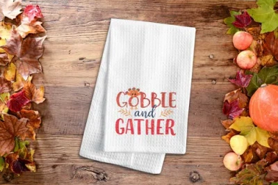 C & F Home C&f Home Gobble & Gather Embroidered & Waffle Weave Kitchen Towel In Multi