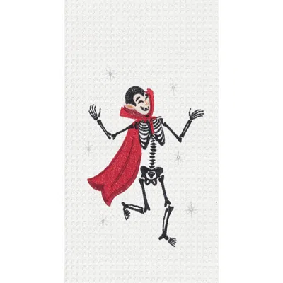 C & F Home C&f Home Dancing Vampire Halloween Embroidered 100% Cotton Waffle Weave In Multi