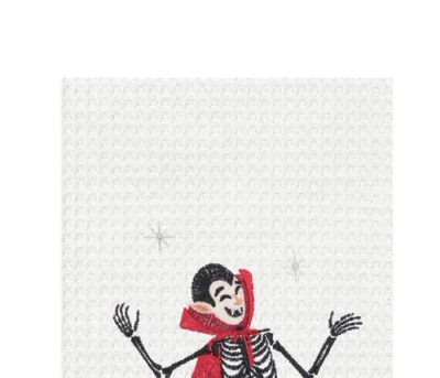 C & F Home C&f Home Dancing Vampire Halloween Embroidered 100% Cotton Waffle Weave In Multi