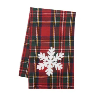 C & F Home C&f Home Red Tartan Snowflake Towel In Multi