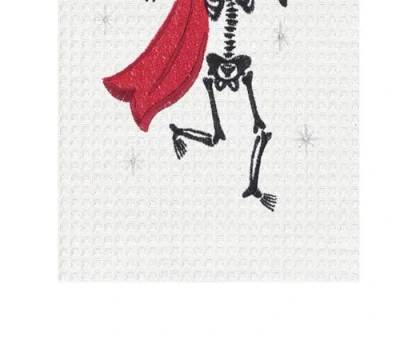 C & F Home C&f Home Dancing Vampire Halloween Embroidered 100% Cotton Waffle Weave In Multi