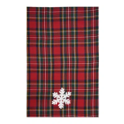C & F Home C&f Home Red Tartan Snowflake Towel In Multi