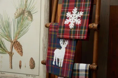 C & F Home C&f Home Red Tartan Snowflake Towel In Multi