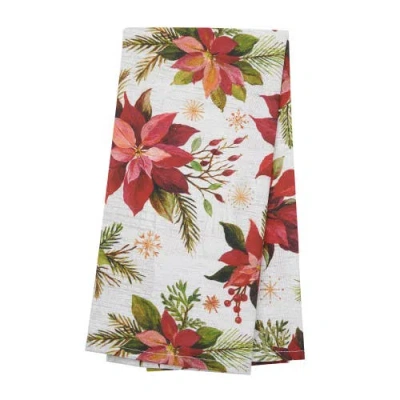 C & F Home C&f Home Poinsettia Christmas Towel In Multi