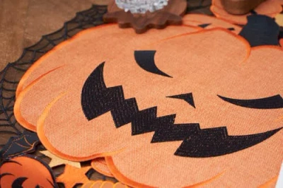 C & F Home C&f Home Jack O' Lantern Set Of 6 Round Halloween Placemats 17" In Brown