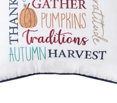 C & F Home C&f Home Fall Thankful Gather Blessed Font 100% Cotton Accent Throw Pillow 18" X 18" In Multi