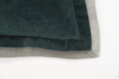 Elisabeth York Sancia Solid Ink Blue With Trim Velvet Decor Throw Pillow, 20" X 20" Cover And Insert In Blue