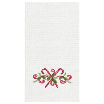 C & F Home C&f Home 27" X 18" Candy Canes Embroidered Cotton Waffle Weave Kitchen Dishtowel In Multi