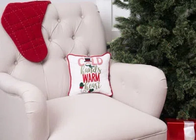 C & F Home C&f Home Snowman "cold Hands Warm Heart" Embroidered Accent Pillow, 10" X 10" In Multi