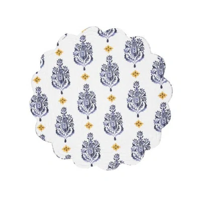 C & F Home C&f Home Serena Round Placemats Set Of 6, 17" In Blue