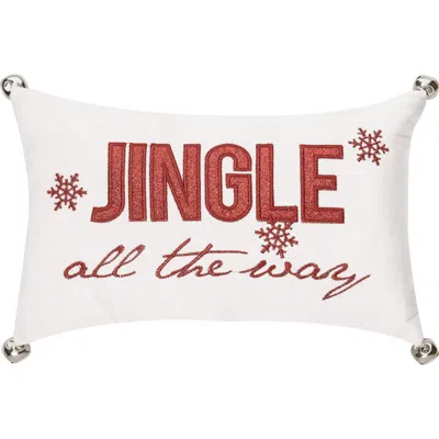 C & F Home C&f Home "jingle All The Way" Mini Christmas Accent Pillow 8" X 12" In White