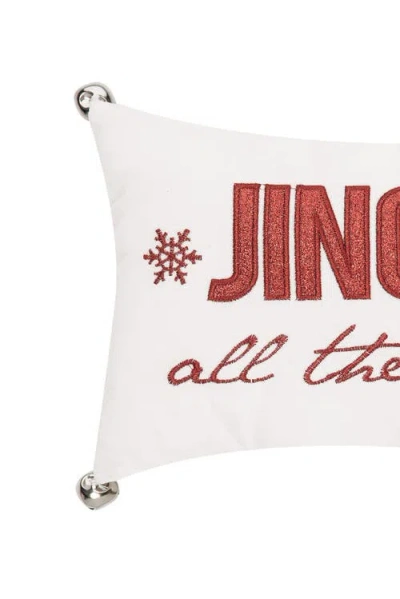 C & F Home C&f Home "jingle All The Way" Mini Christmas Accent Pillow 8" X 12" In White