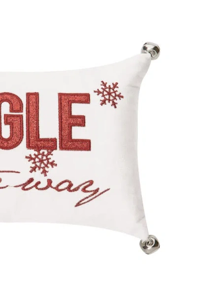 C & F Home C&f Home "jingle All The Way" Mini Christmas Accent Pillow 8" X 12" In White