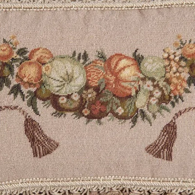 C & F Home C&f Home Pumpkins & Fruit Petit Point Wool Blend Accent Pillow In Brown