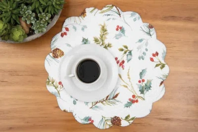 C & F Home C&f Home Edith Quilted Reversible Holly Botanical Placemats Set Of 6, 13" X 19" In Multi