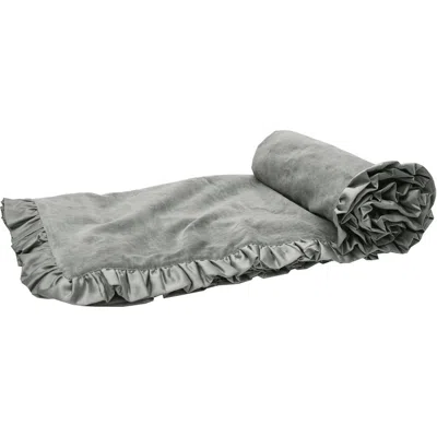 Elisabeth York Ishana Silver Sage Throw Blanket In Gray