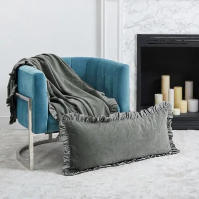 Elisabeth York Ishana Silver Sage Throw Blanket In Gray