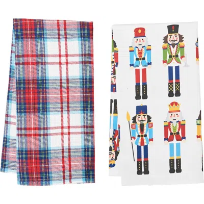 C & F Home C&f Home Nutcracker Plaid Printed & Woven Kitchen Towel Set Of 2 In Multi