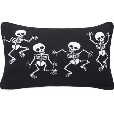 C & F Home C&f Home Dancing Skeletons Cotton Blend Halloween Accent Throw Pillow 16" X 24" In Black