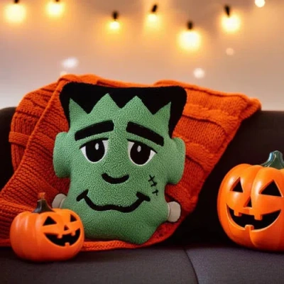 C & F Home C&f Home Frankenstein Halloween Accent Pillow 13" X 16" In Green