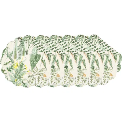 C & F Home C&f Home Parson Round Placemats Set Of 6 All Seasons Summer Spring Botanical Greenery, 17" In Green