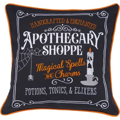 C & F Home C&f Home "apothecary Shoppe" Cotton Blend Halloween Accent Throw Pillow 18" X 18" In Multi
