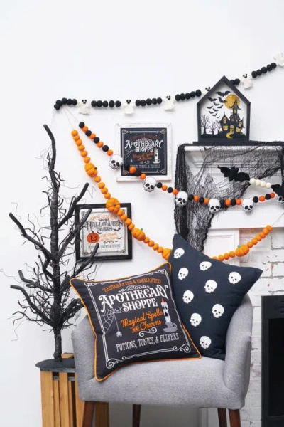 C & F Home C&f Home "apothecary Shoppe" Cotton Blend Halloween Accent Throw Pillow 18" X 18" In Multi