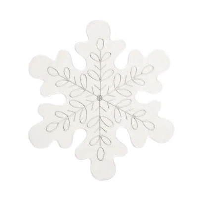 C & F Home C&f Home Sparkle Snowflake Round Placemats Set Of 6, 17" In White