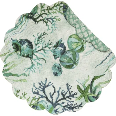 C & F Home C&f Home Shorecrest Round Placemat, Set Of 6, 17" In Green