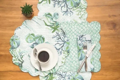 C & F Home C&f Home Shorecrest Round Placemat, Set Of 6, 17" In Green
