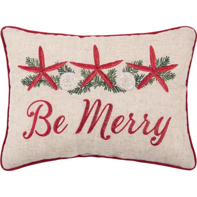 C & F Home C&f Home Be Merry Starfish Christmas Pillow, 12" X 16" In Neutral