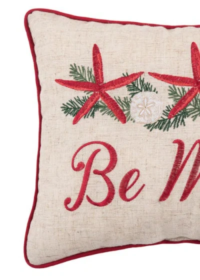 C & F Home C&f Home Be Merry Starfish Christmas Pillow, 12" X 16" In Neutral