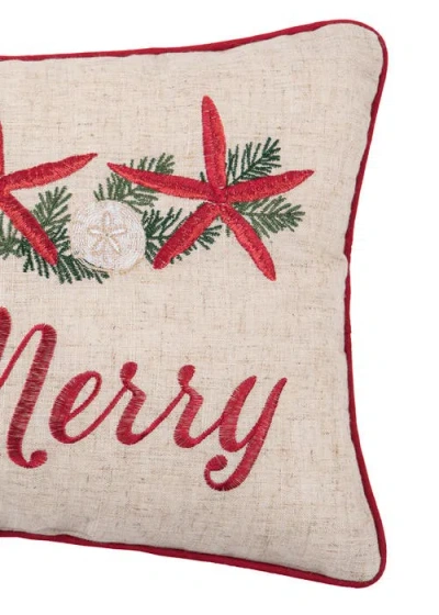 C & F Home C&f Home Be Merry Starfish Christmas Pillow, 12" X 16" In Neutral